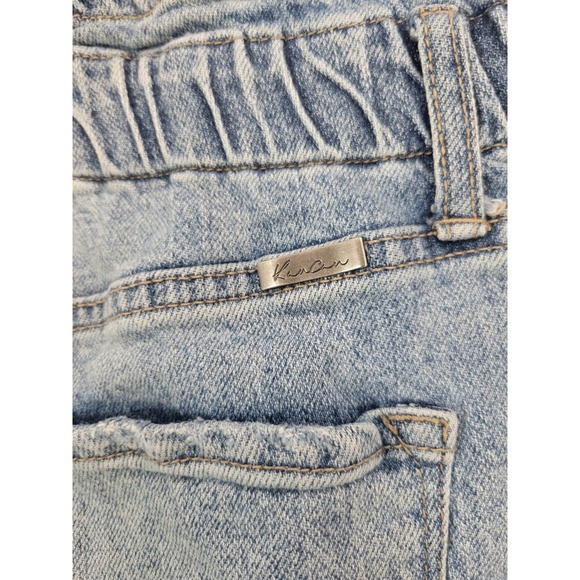 Kancan Denim High Rise Paper Bag Waist Jean Shorts Womens Size 26 Blue - Picture 3 of 5